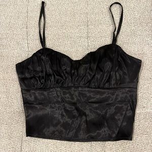 bodice style satin-like tank top